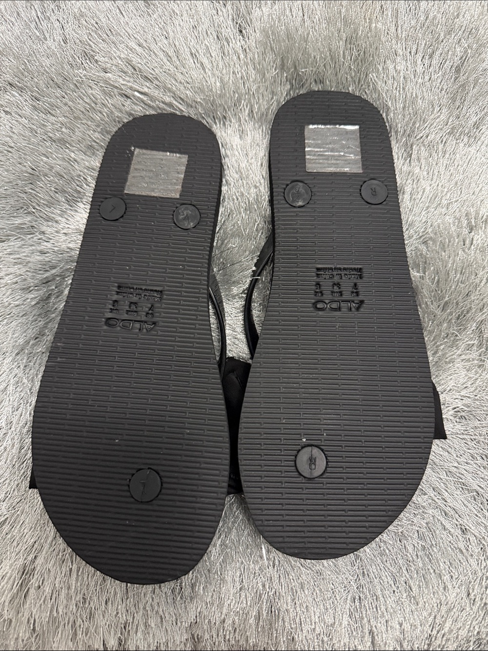 Aldo Black Bow Rhinestone-Accent Flip Flops - Picture 2 of 3